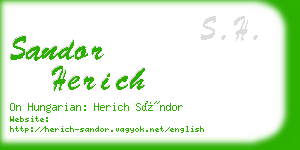 sandor herich business card